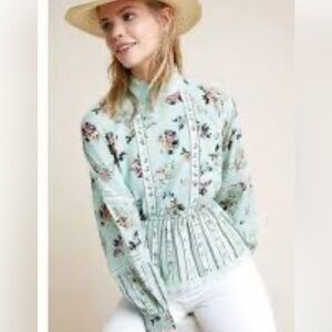 Anthropologie Hemant & Nandita Amor Top Womens S Floral Lace Romantic
Peplum
